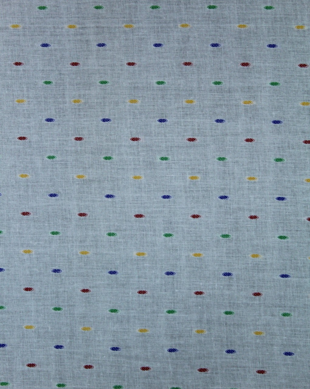 White Multicolor Dot Cotton Dobby Fabric