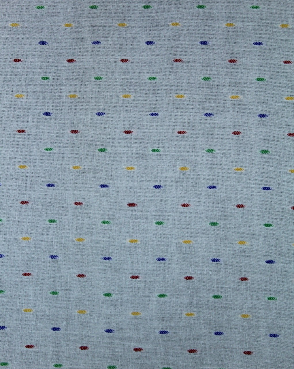 White Multicolor Dot Cotton Dobby Fabric