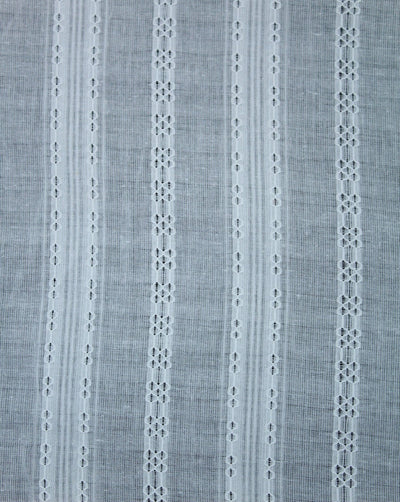 White Stripe Design Cotton Dobby Fabric