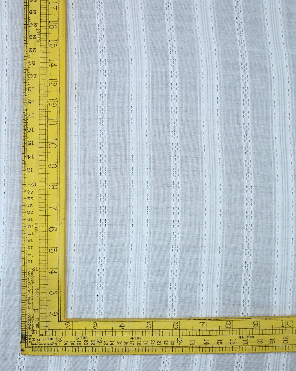 White Stripe Design Cotton Dobby Fabric