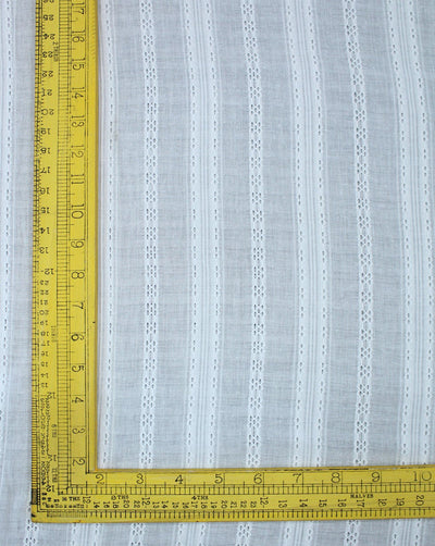 White Stripe Design Cotton Dobby Fabric