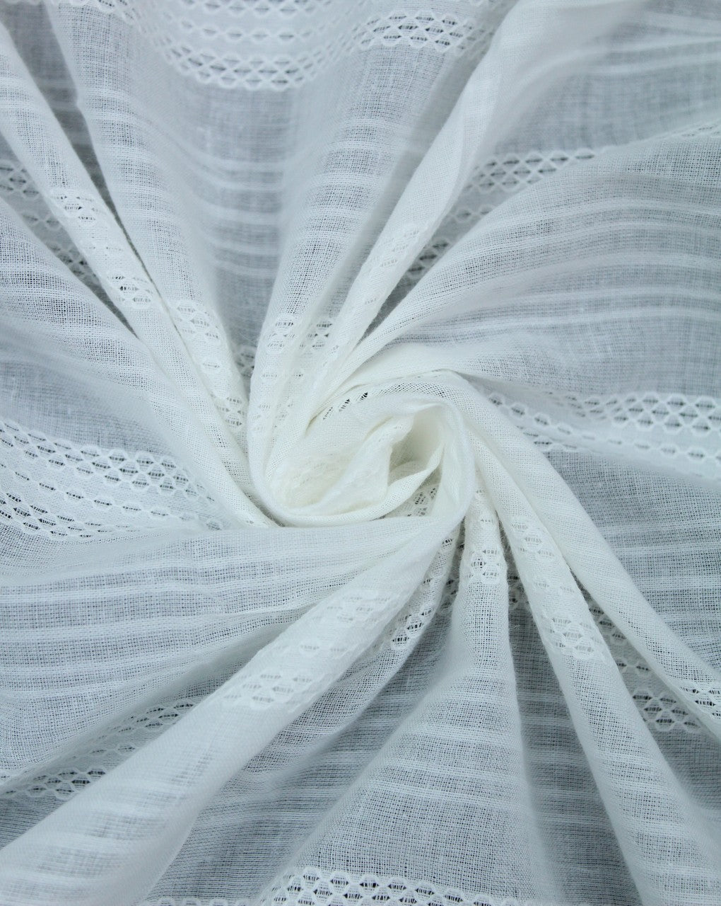 White Stripe Design Cotton Dobby Fabric