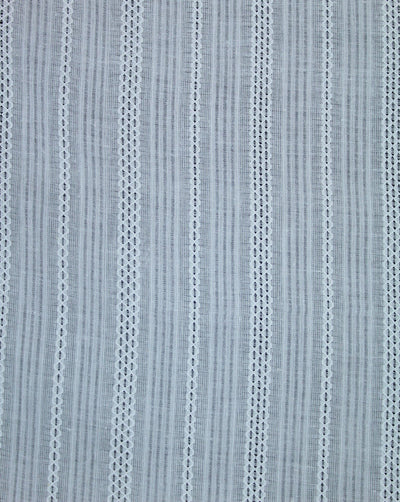 White Stripe Design Cotton Dobby Fabric