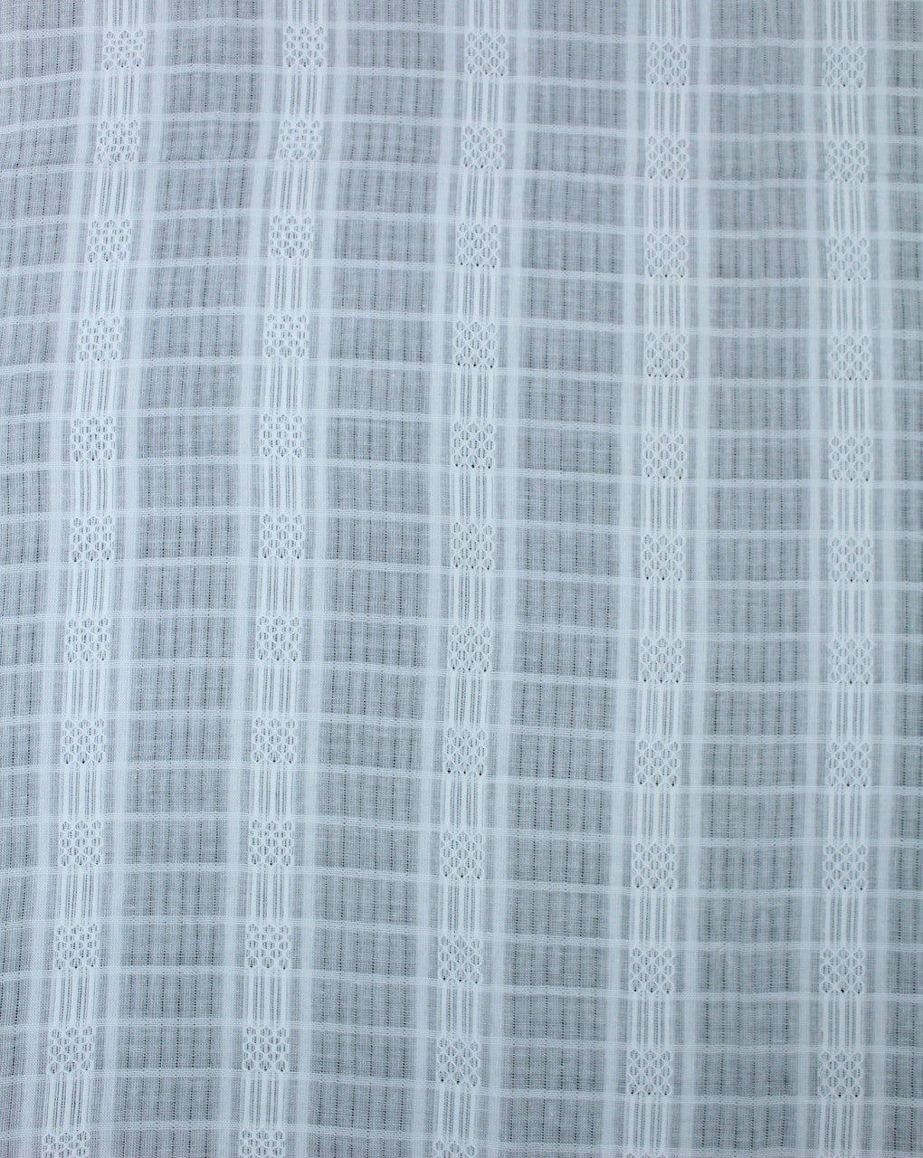 White Check Design Cotton Dobby Fabric