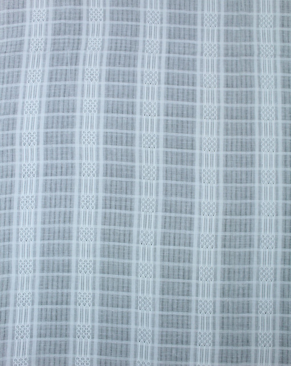 White Check Design Cotton Dobby Fabric