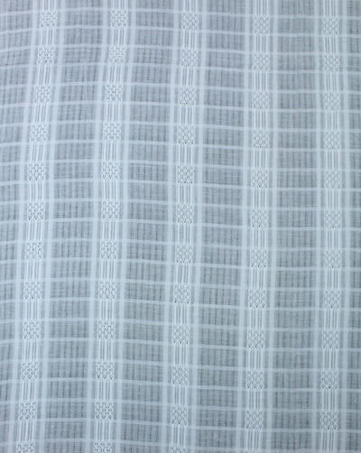 White Check Design Cotton Dobby Fabric