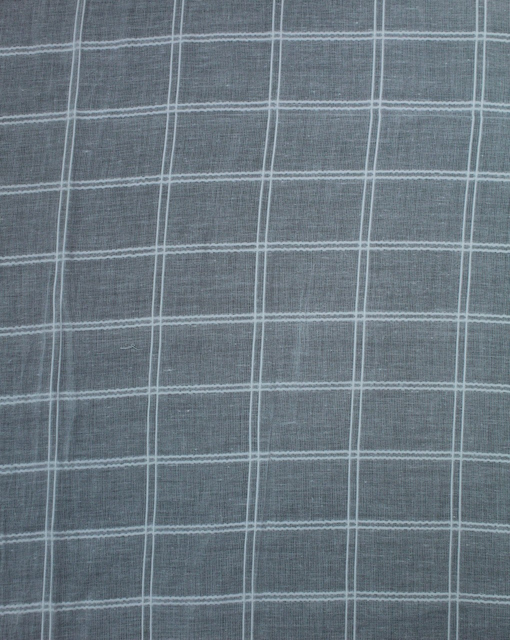 White Square Check Design Cotton Dobby Fabric