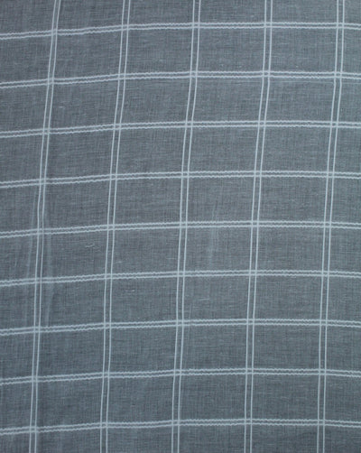 White Square Check Design Cotton Dobby Fabric