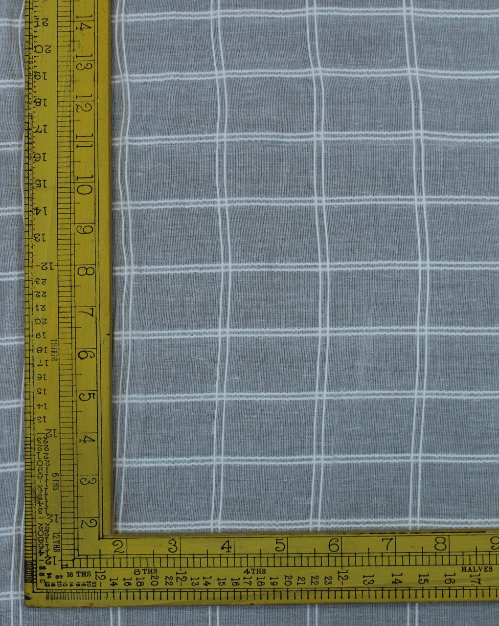 White Square Check Design Cotton Dobby Fabric