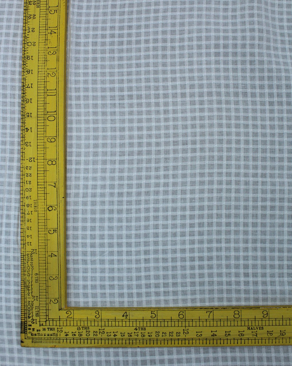 White Small Check Design Cotton Dobby Fabric