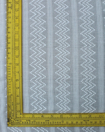 White Chevron Design Cotton Dobby Fabric