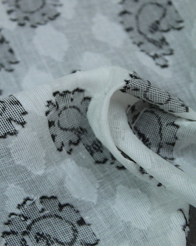 White Black Dot Cotton Dobby Fabric