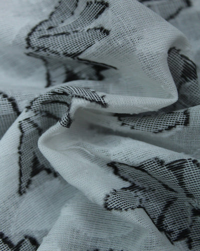 White Black Dot Cotton Dobby Fabric
