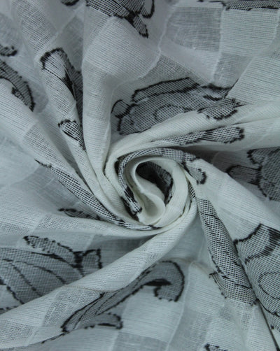 White Black Dot Cotton Dobby Fabric