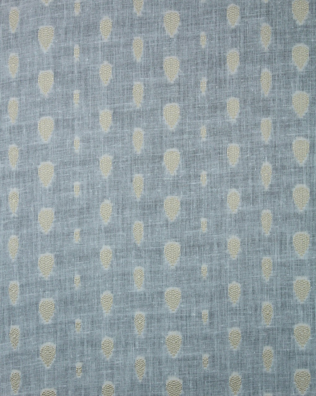 White Golden Drop Design Cotton Dobby Fabric