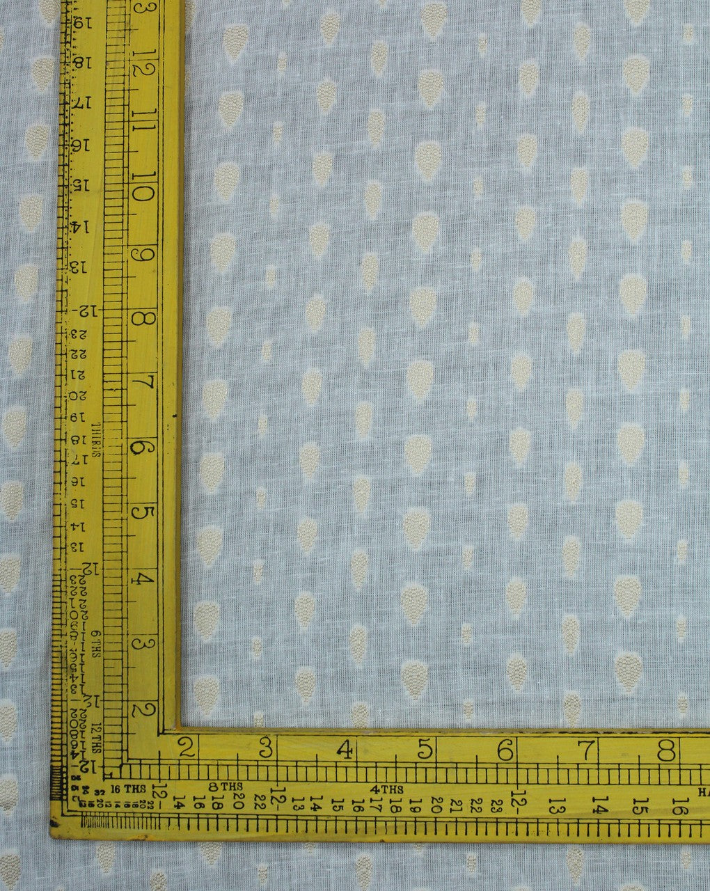 White Golden Drop Design Cotton Dobby Fabric