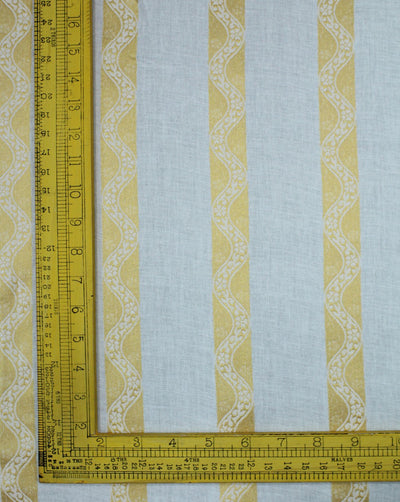 White Golden Design Cotton Dobby Fabric