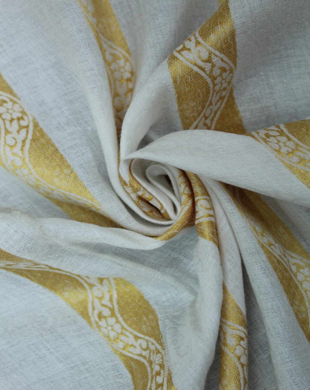 White Golden Design Cotton Dobby Fabric