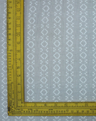 White Chevron Design Cotton Dobby Fabric