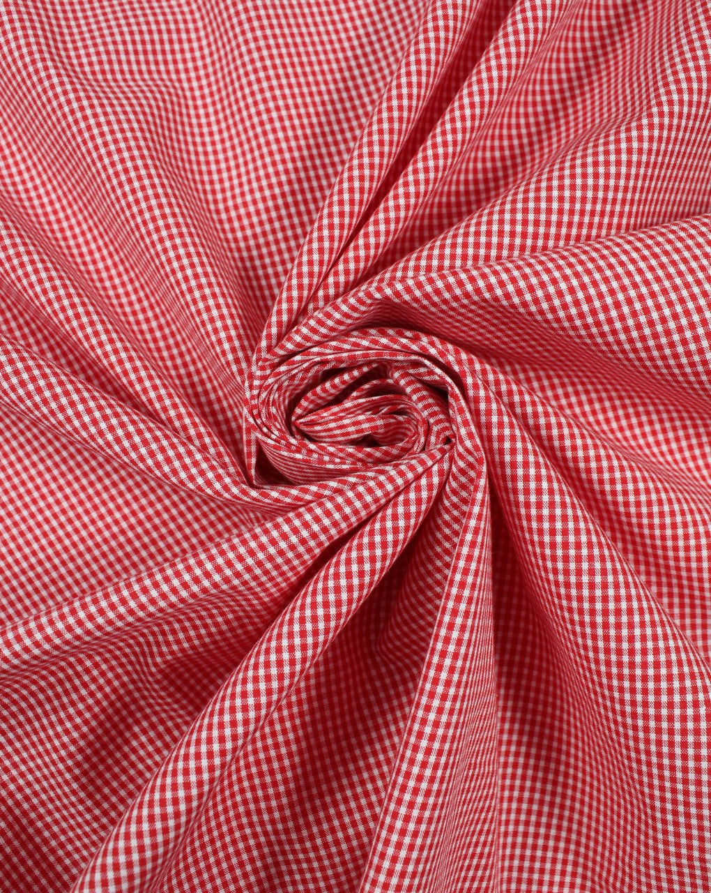 White And Red Checks Cotton Cambric Fabric