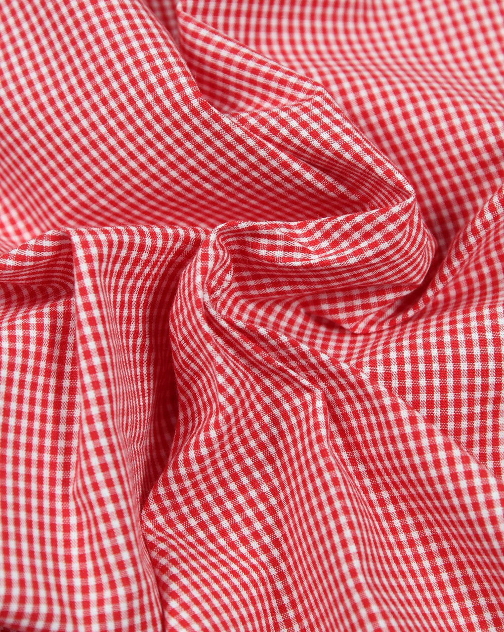 White And Red Checks Cotton Cambric Fabric