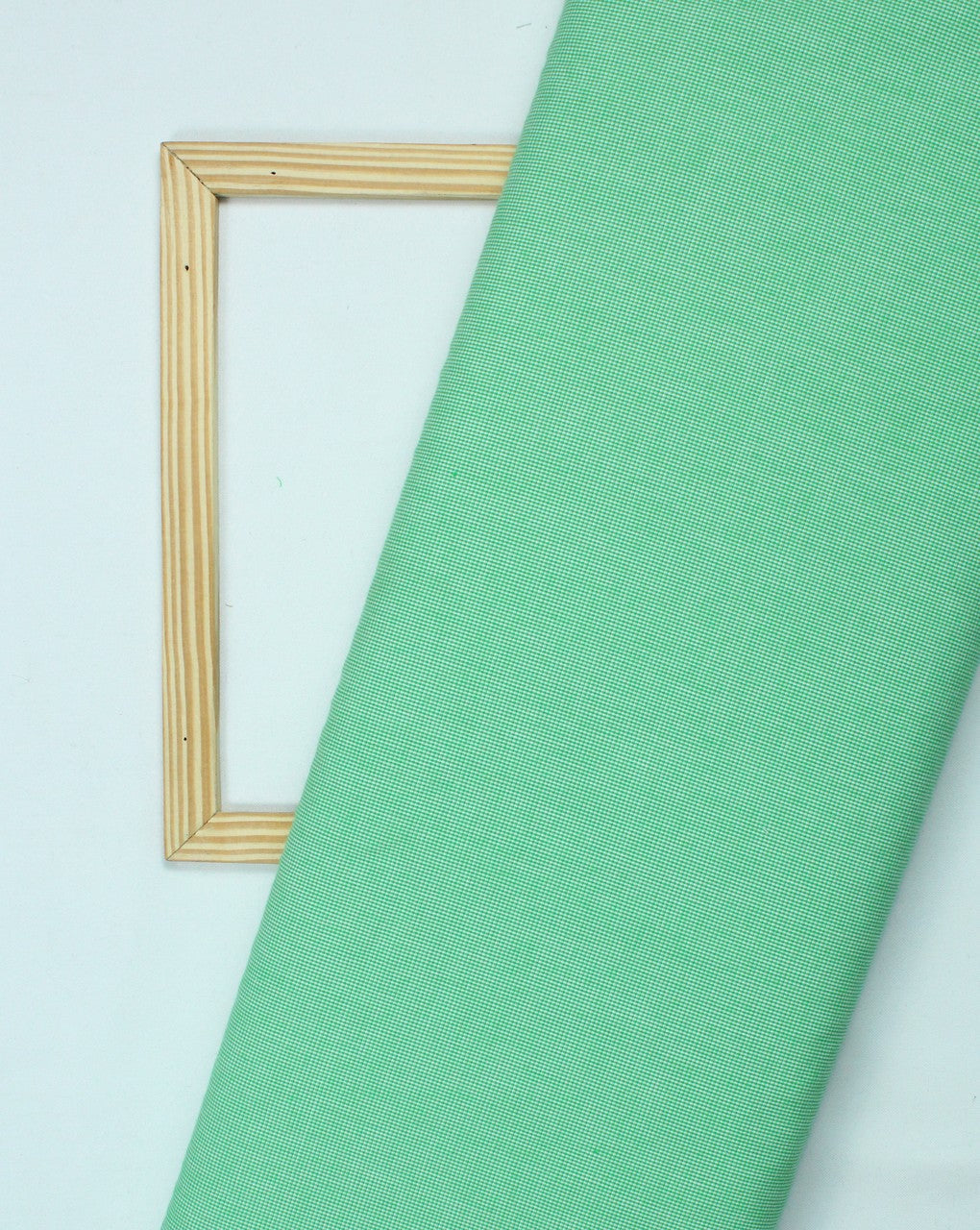 White And Green Graph Checks Cotton Cambric Fabric