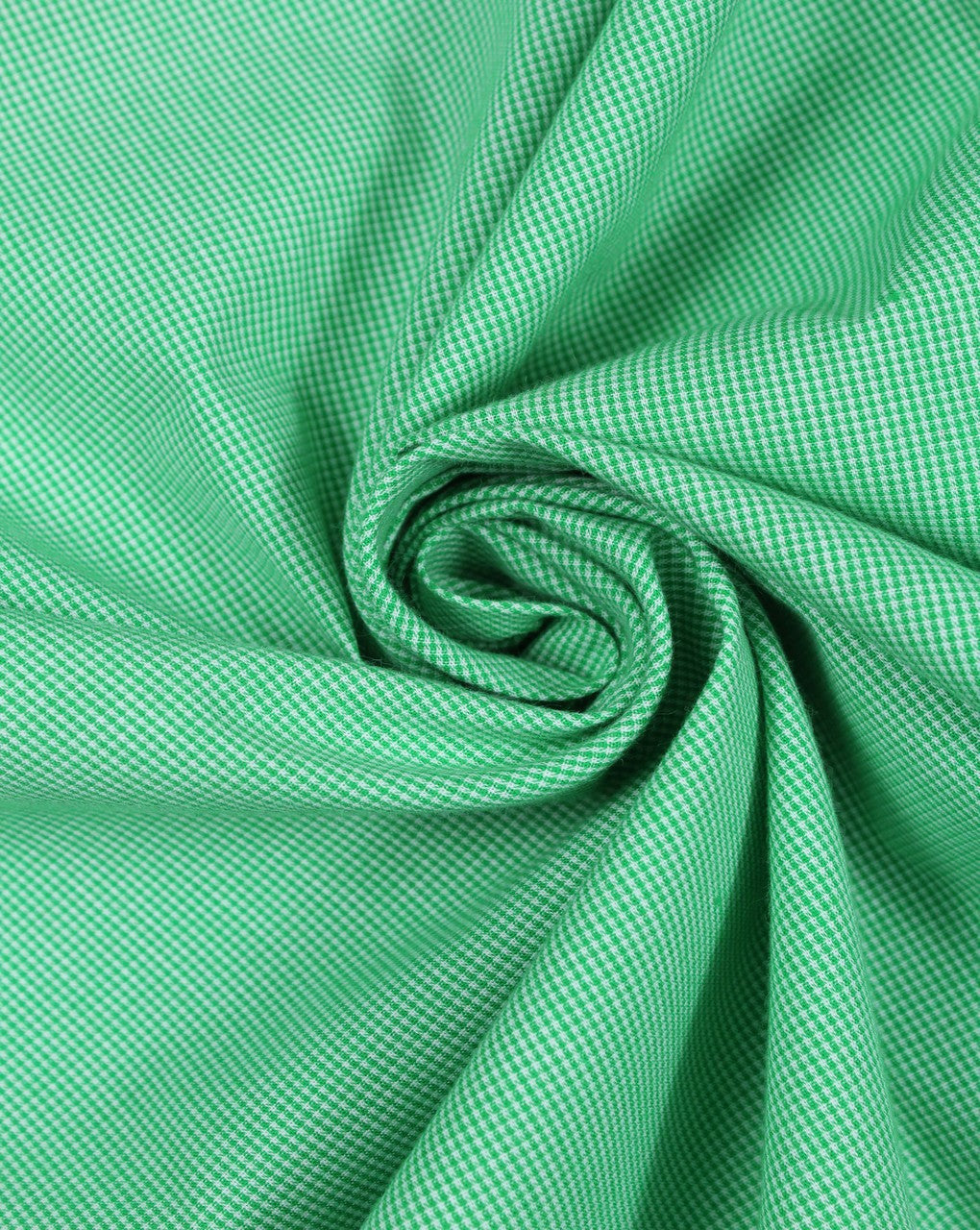 White And Green Graph Checks Cotton Cambric Fabric