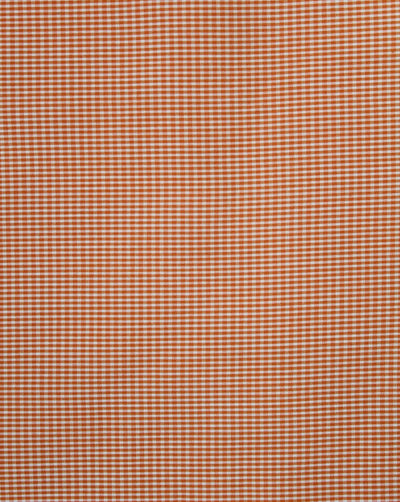 White And Orange Checks Cotton Cambric Fabric