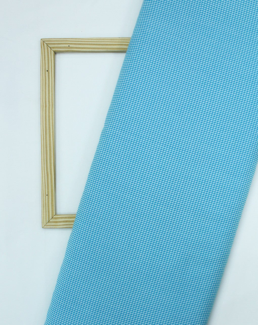 White And Blue Graph Checks Cotton Cambric Fabric