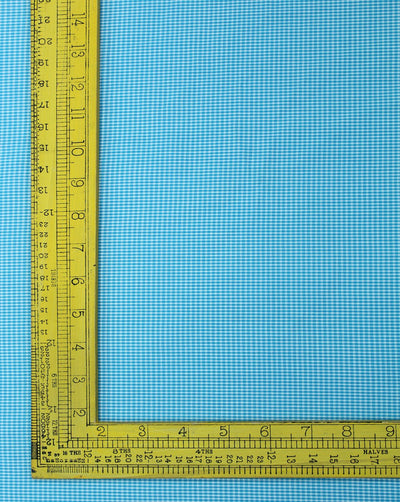 White And Blue Graph Checks Cotton Cambric Fabric