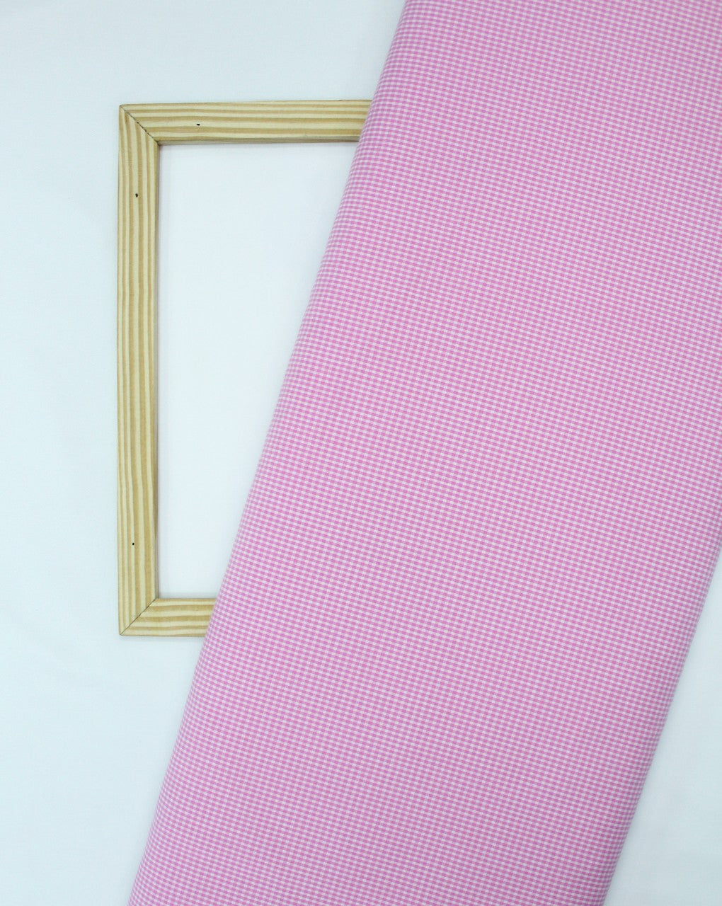 White And Pink Graph Checks Cotton Cambric Fabric