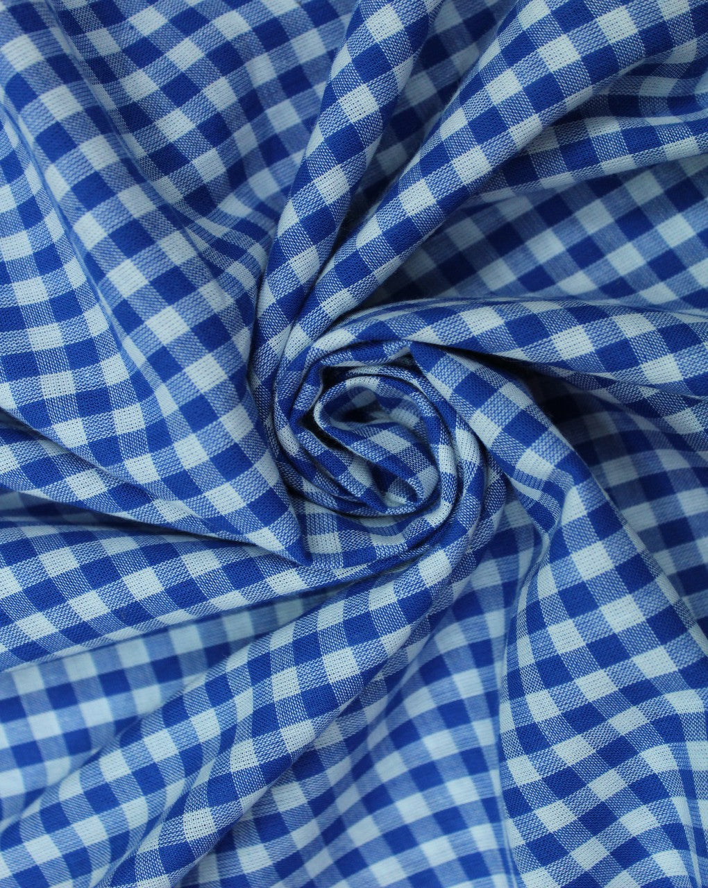 White And Blue Glen Checks Cotton Cambric Fabric