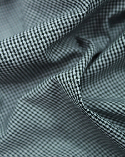 White And Black Graph Checks Design Cotton Cambric Fabric