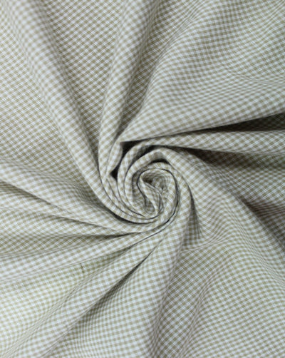 White And Grey Checks Cotton Cambric Fabric