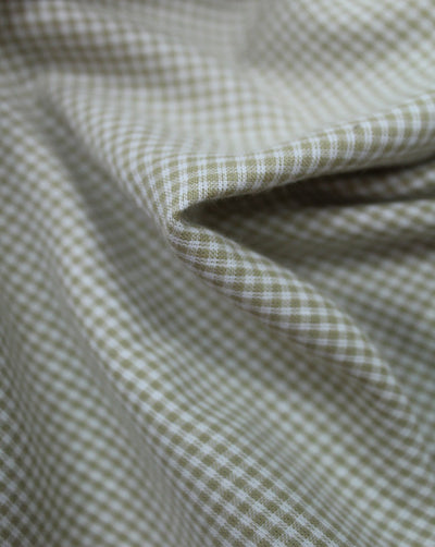 White And Grey Checks Cotton Cambric Fabric