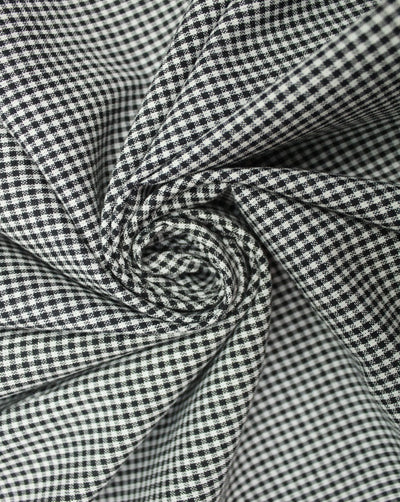 White And Black Graph Checks Pattern Cotton Cambric Fabric