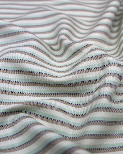 Off White And Multicolor Stripe Design Cotton Yarn Dyed Fabric