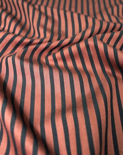 Maroon And Black Stripe Design Cotton Yarn Dyed Fabric