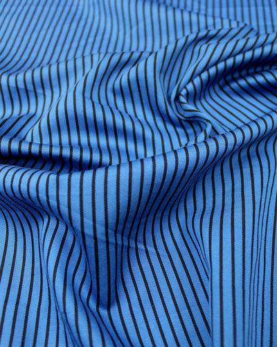 Blue And Black Stripe Design Cotton Yarn Dyed Fabric
