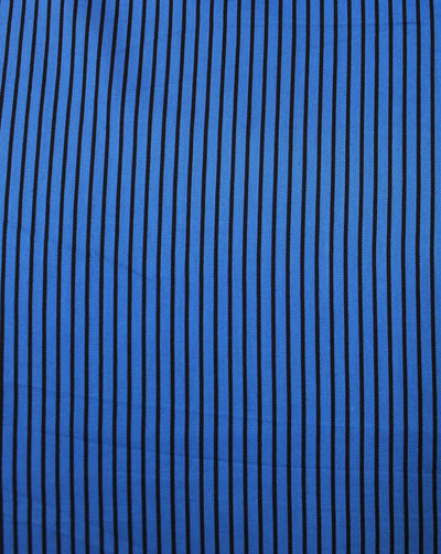 Blue And Black Stripe Design Cotton Yarn Dyed Fabric