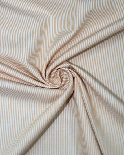 Cream Stripe Design Cotton Yarn Dyed Fabric