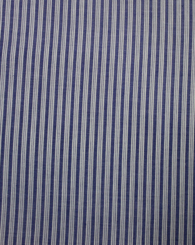 Cream And Blue Stripe Design Cotton Yarn Dyed Fabric