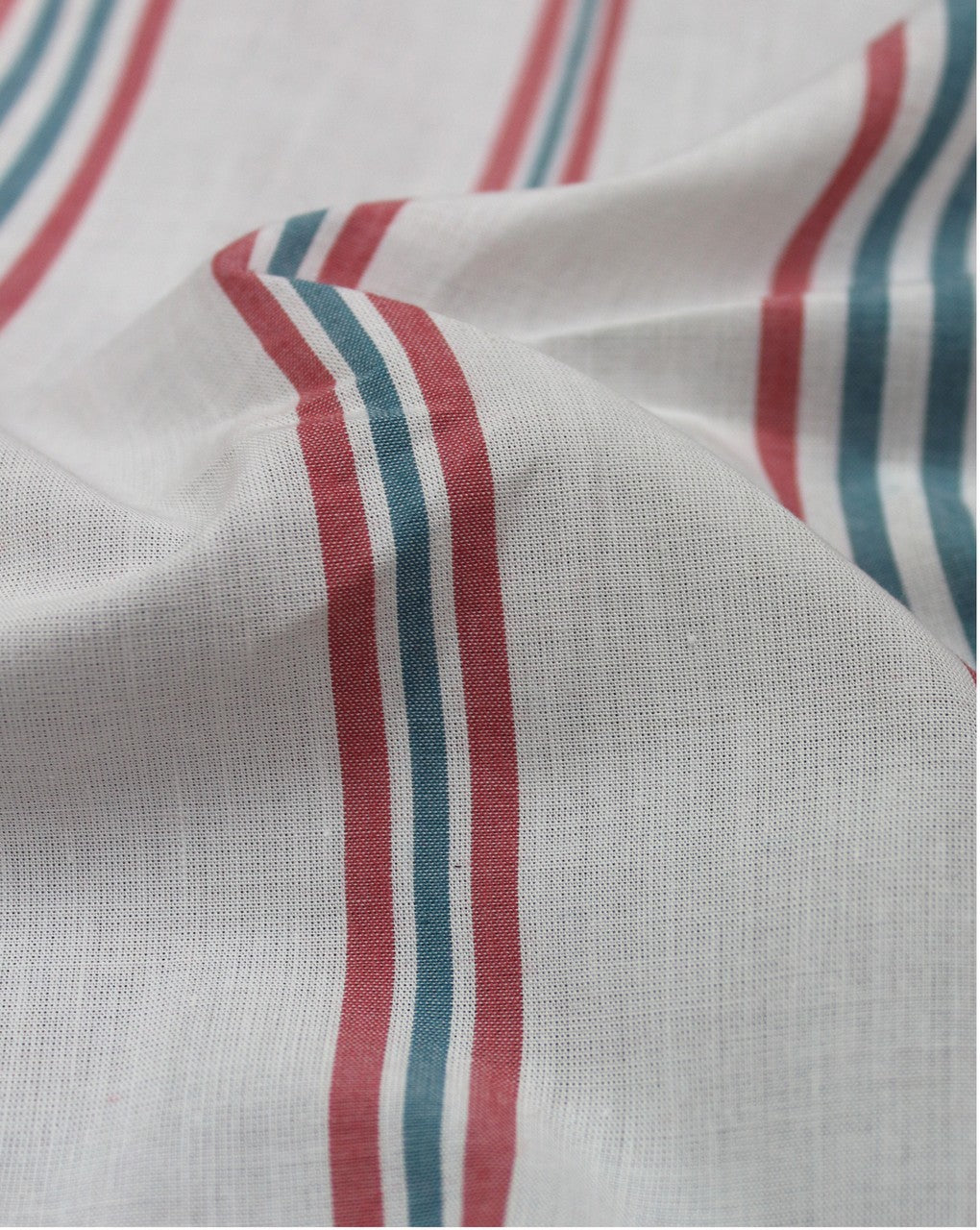 White And Multicolor Stripe Design Cotton Yarn Dyed Fabric