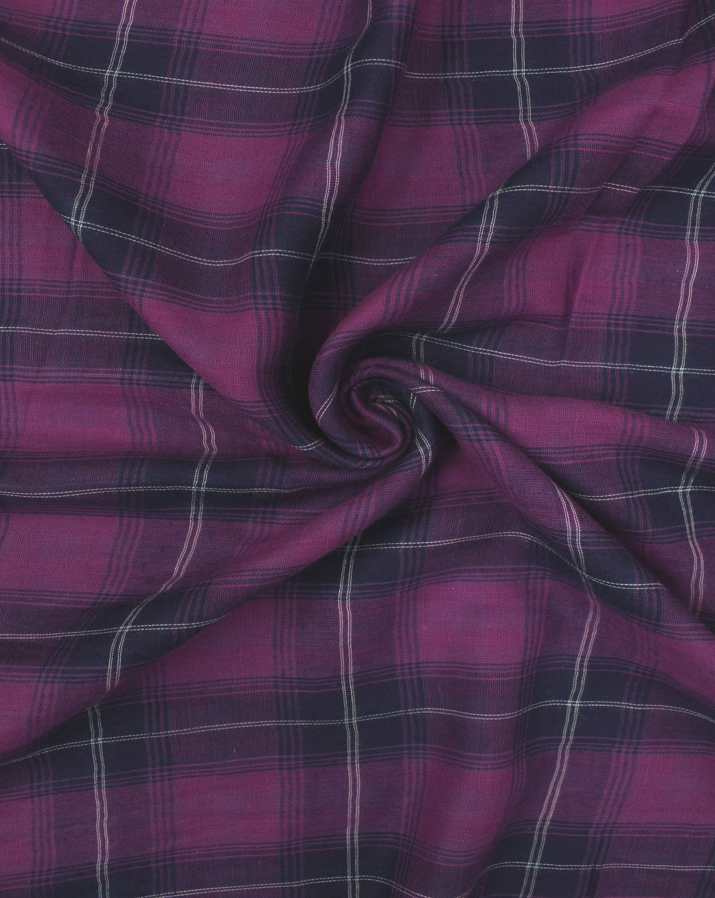 Pink And Black Checks Yarn Dyed Cotton Fabric