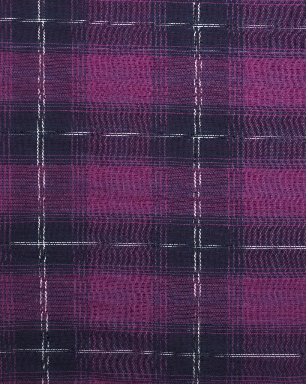 Pink And Black Checks Yarn Dyed Cotton Fabric