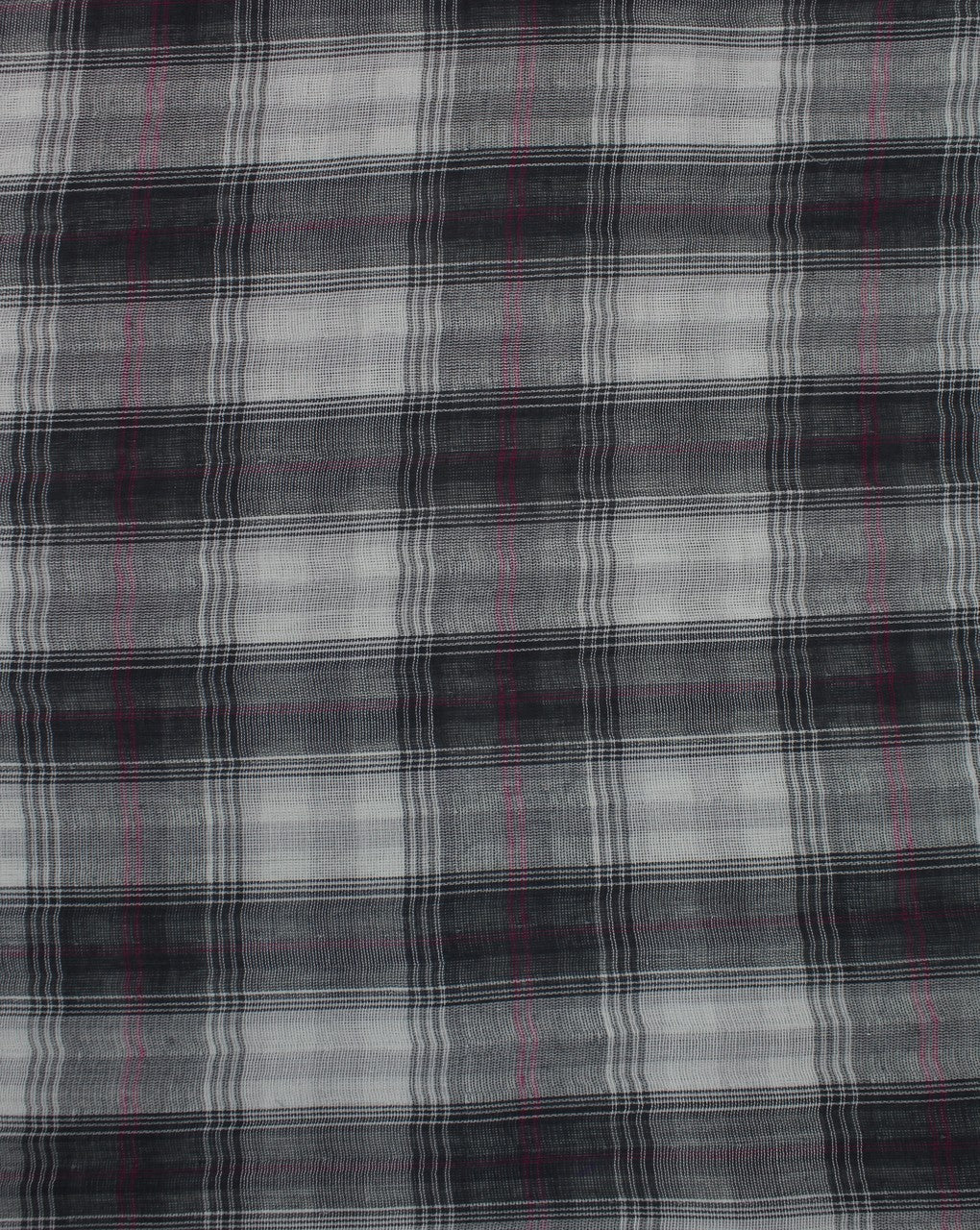 White And Black Checks Yarn Dyed Cotton Fabric