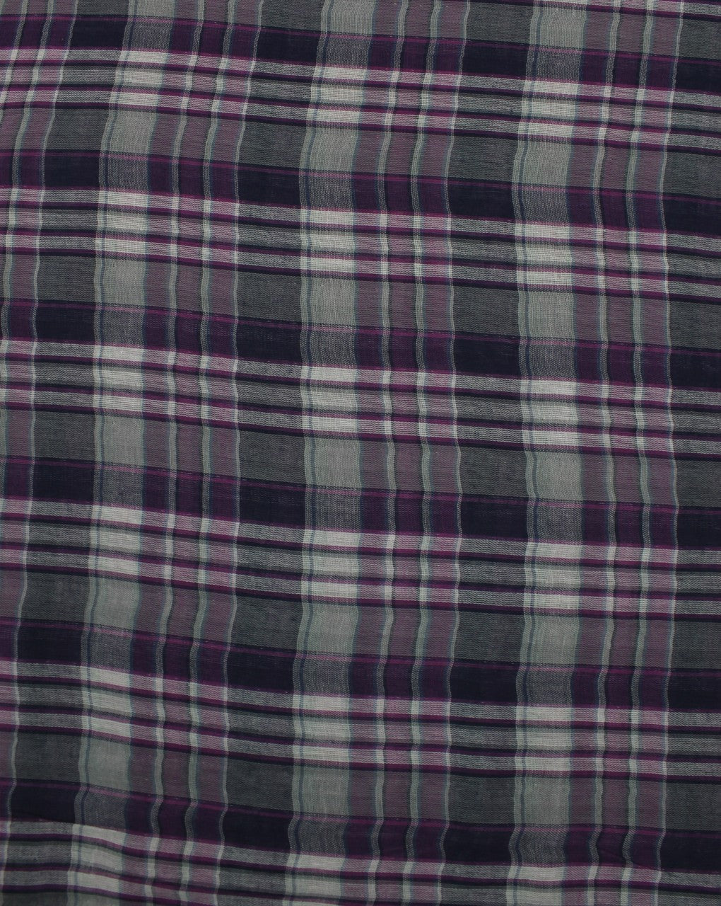 Gray And Black Checks Yarn Dyed Cotton Fabric