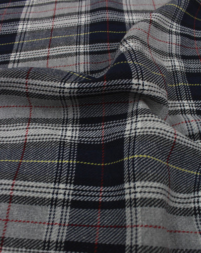 Black And White Checks Yarn Dyed Cotton Fabric