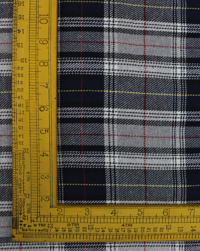 Black And White Checks Yarn Dyed Cotton Fabric