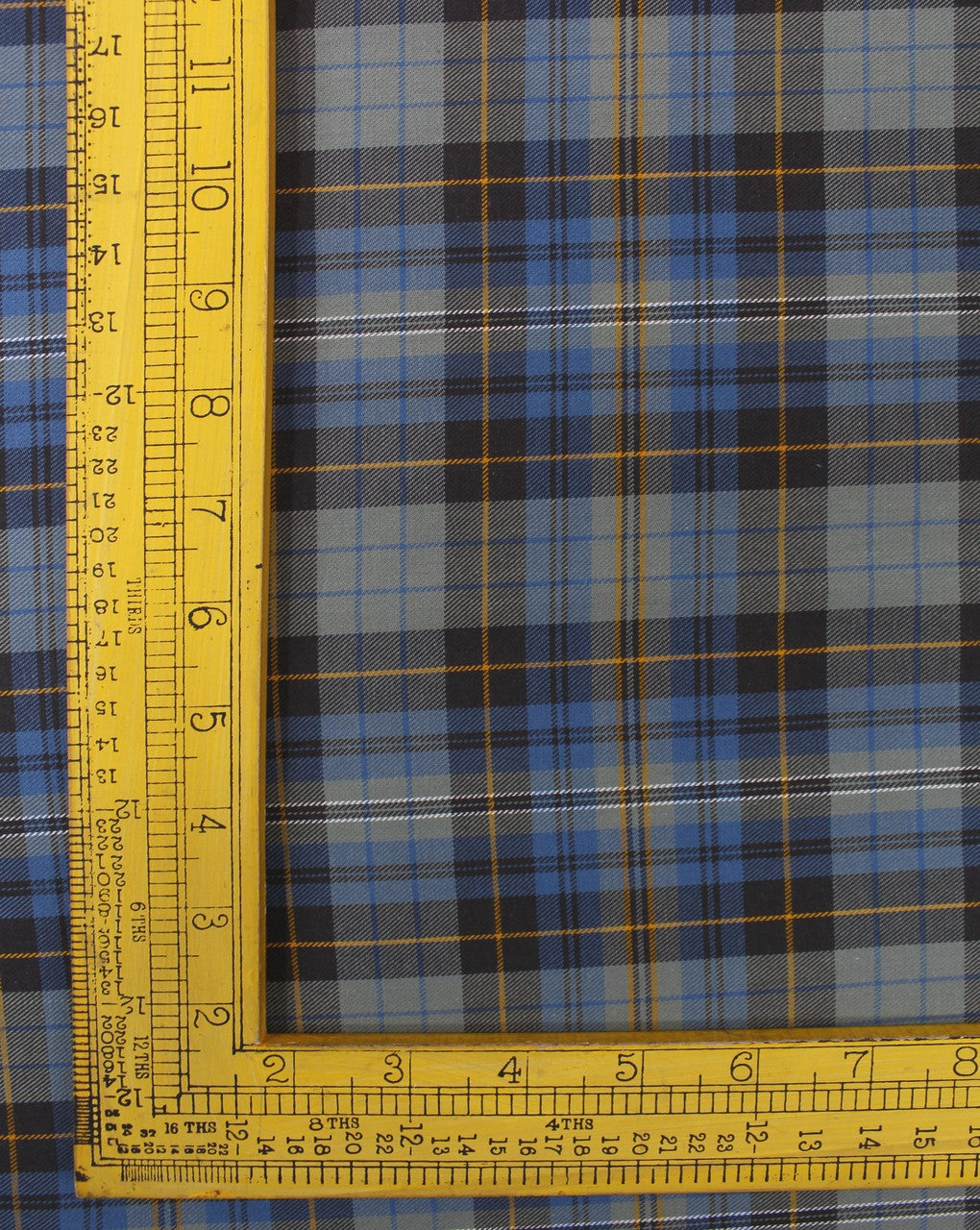 Yellow And Blue Checks Yarn Dyed Cotton Fabric